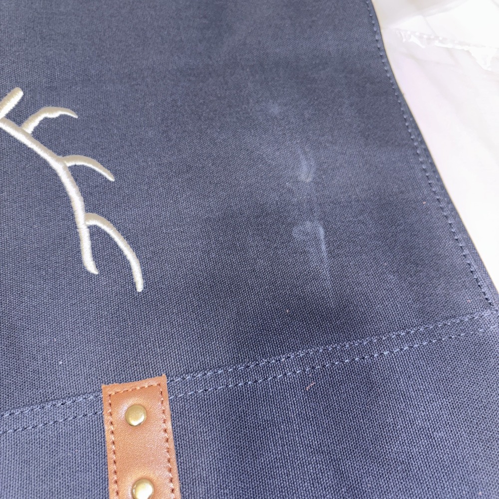 Ballard Designs‎ Stag Antler Navy Blue Canvas Bag Purse Tote New Medium - Picture 6 of 9